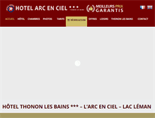 Tablet Screenshot of hotelarcencielthonon.com